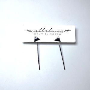 New with Tags Callaluna Long Hanging Silver Triangle Earrings